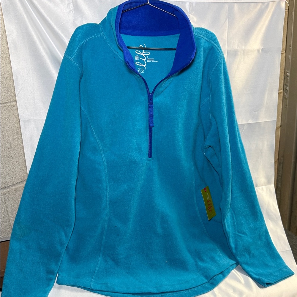 Made for Life Teal Half-Zip Pullover